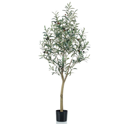 Kunstige planter blomster oliventre 140 cm i plastpotte