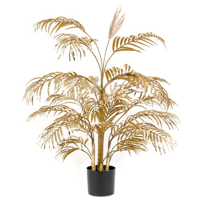 Kunstige planter blomster Areca-palme 105 cm gull