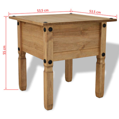 Sidebord meksikansk Corona-stil furu 53,5x53,5x55 cm