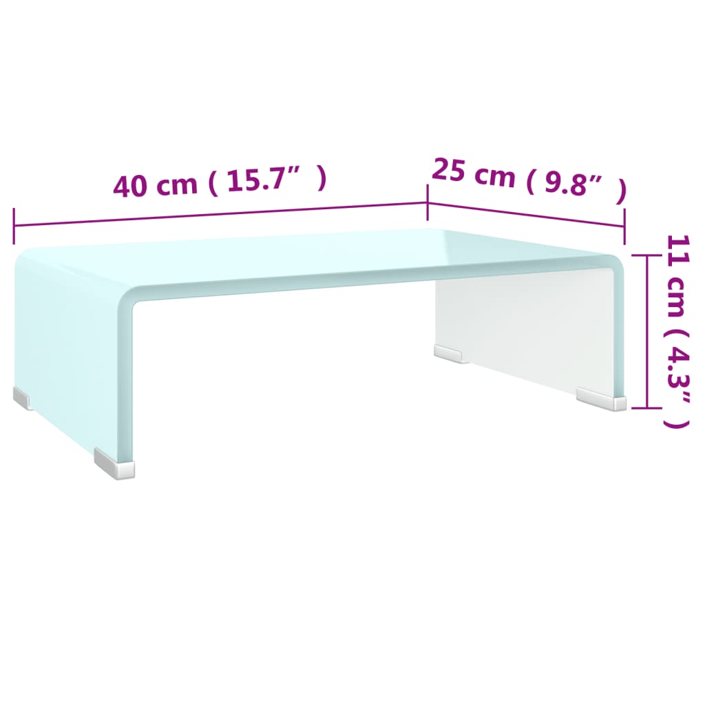 TV-benk glass grønn 40x25x11 cm