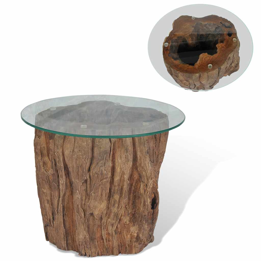 Salongbord Sofabord Tre Teak glass 50x40 cm