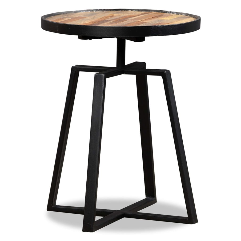 Sidebord rund heltre gjenvunnet teak