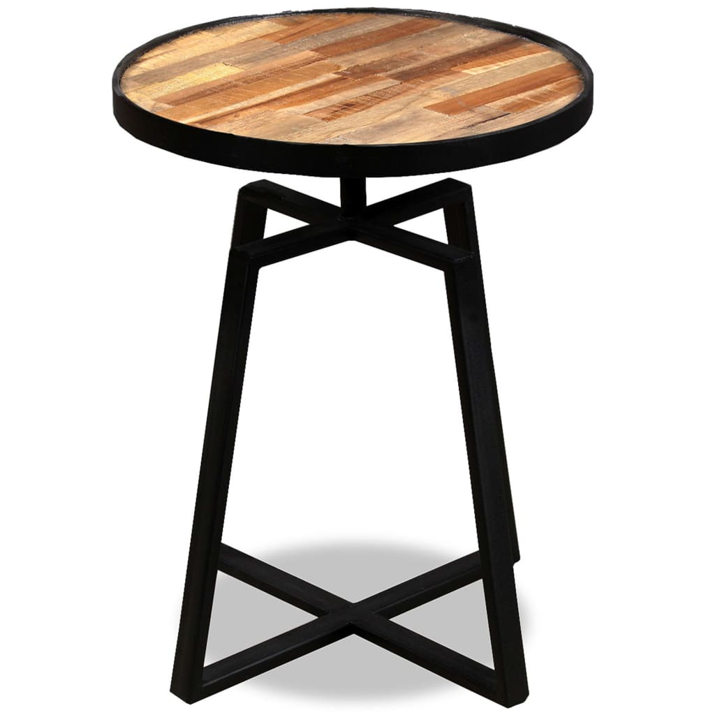 Sidebord rund heltre gjenvunnet teak