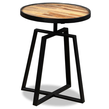 Sidebord rund heltre gjenvunnet teak