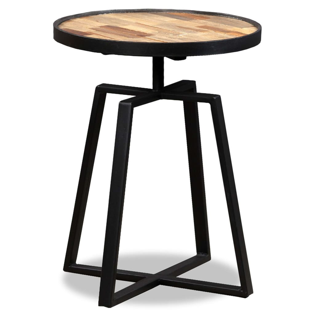 Sidebord rund heltre gjenvunnet teak