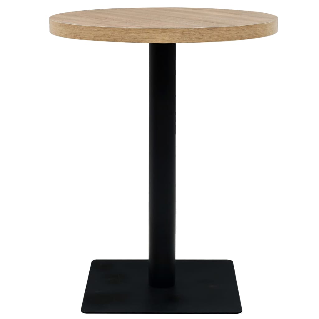 Barbord Kafebord Bistrobord MDF og stål rund 60x75 cm eikefarge