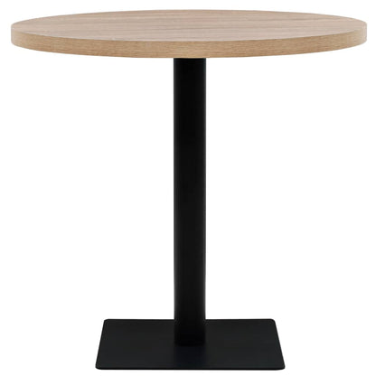 Barbord Kafebord Bistrobord MDF og stål rund 80x75 cm eikefarge