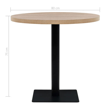 Barbord Kafebord Bistrobord MDF og stål rund 80x75 cm eikefarge