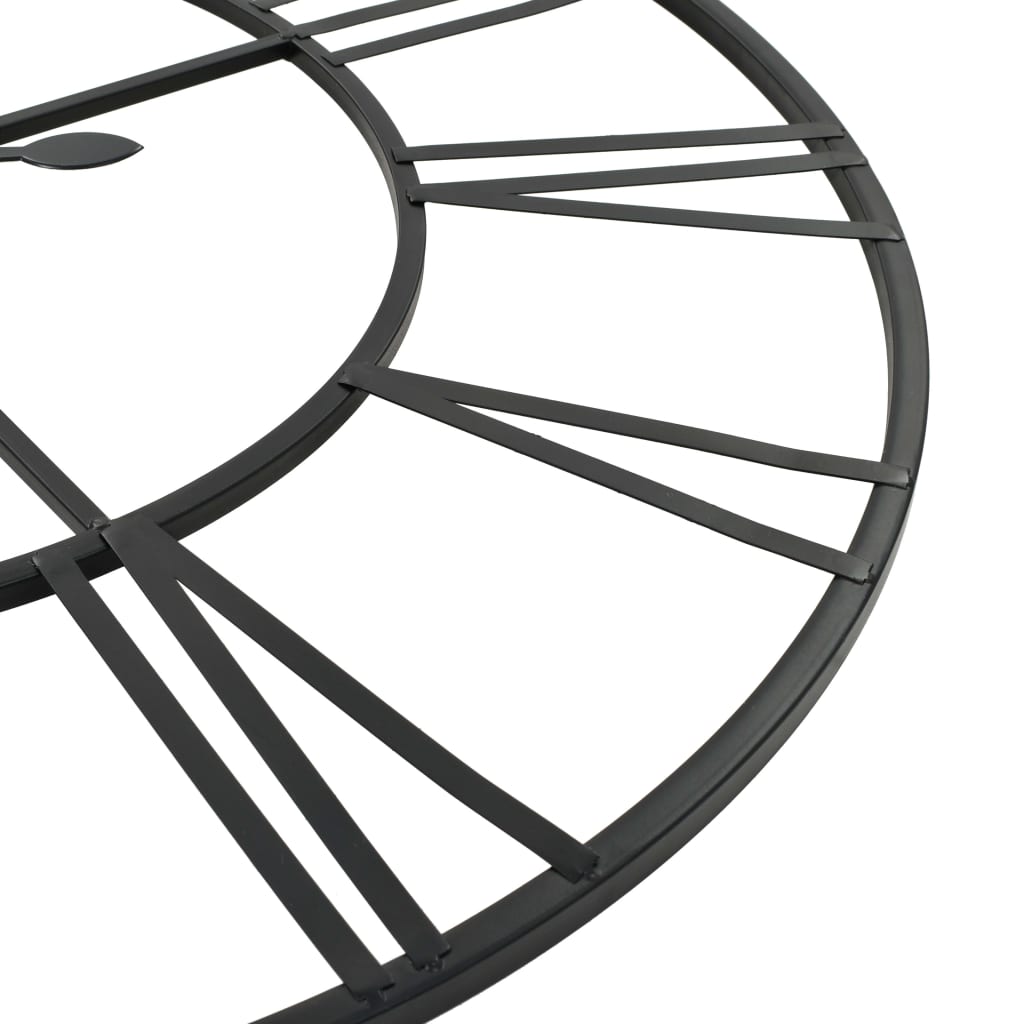 Veggklokke vintage med kvarts-urverk 80 cm metallfarget