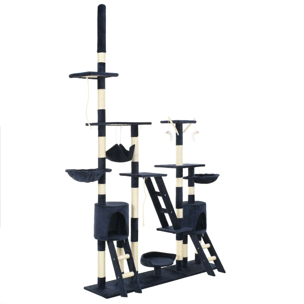 Kattemøbel Kloretre med klorestolper i sisal 230-250 cm blå