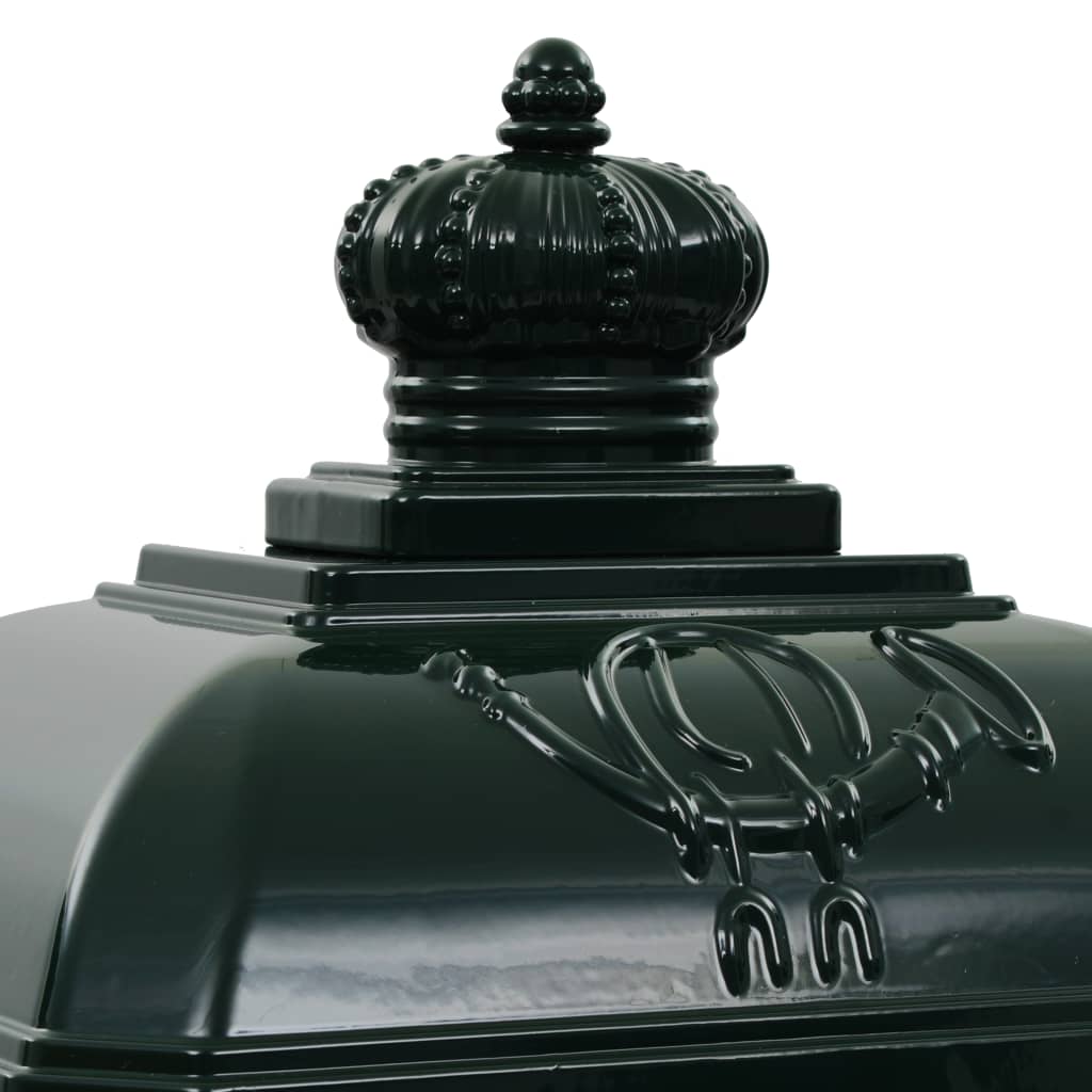 Postkasse på søyle aluminium gammeldags rustbestandig grønn