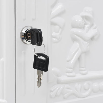 Postkasse på sokkel aluminum gammeldags rustbestandig Hvit