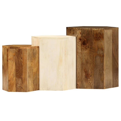 Salongbord Sofabord Tre 3 deler heltre mango