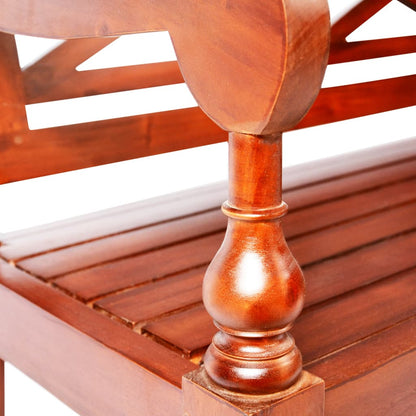 Hagebenk Tre Bataviabenk 98 cm heltre mahogni mørkebrun