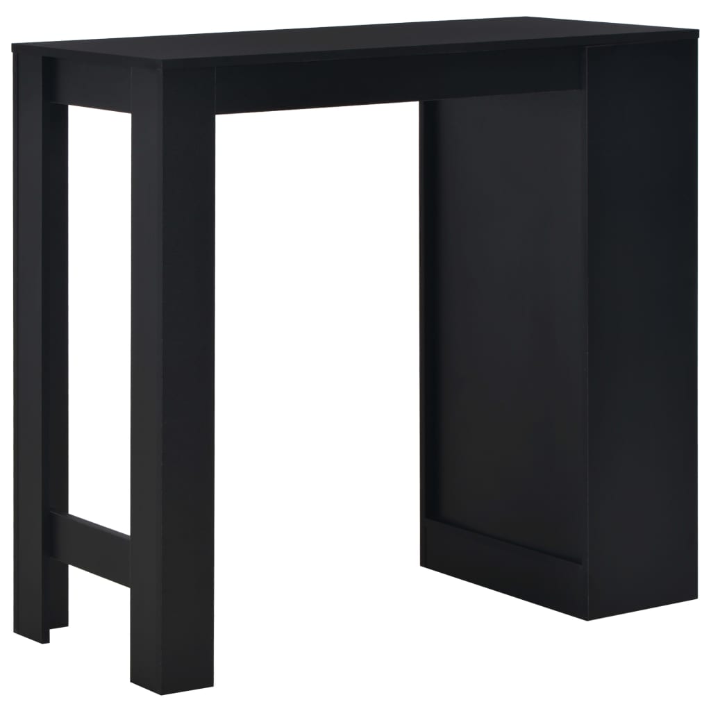 Barbord kafebord Bistrobord med hylle svart 110x50x103 cm