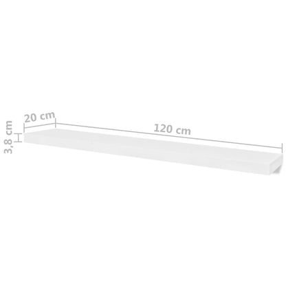 Vegghylle Hvit 4 stk 120 cm