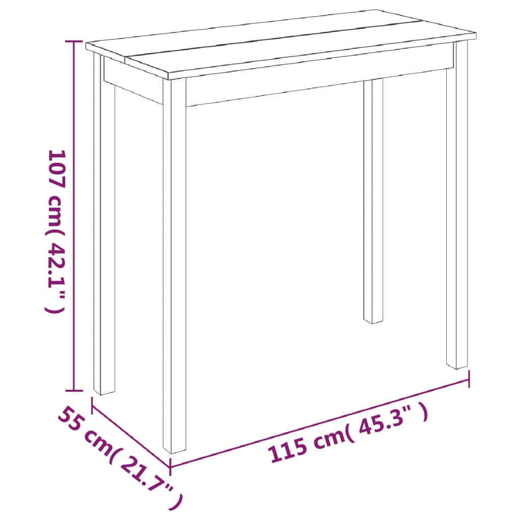 Barbord kafebord Bistrobord MDF svart 115x55x107 cm