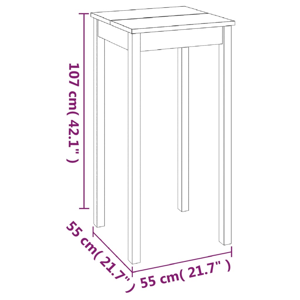 Barbord kafebord Bistrobord MDF svart 55x55x107 cm