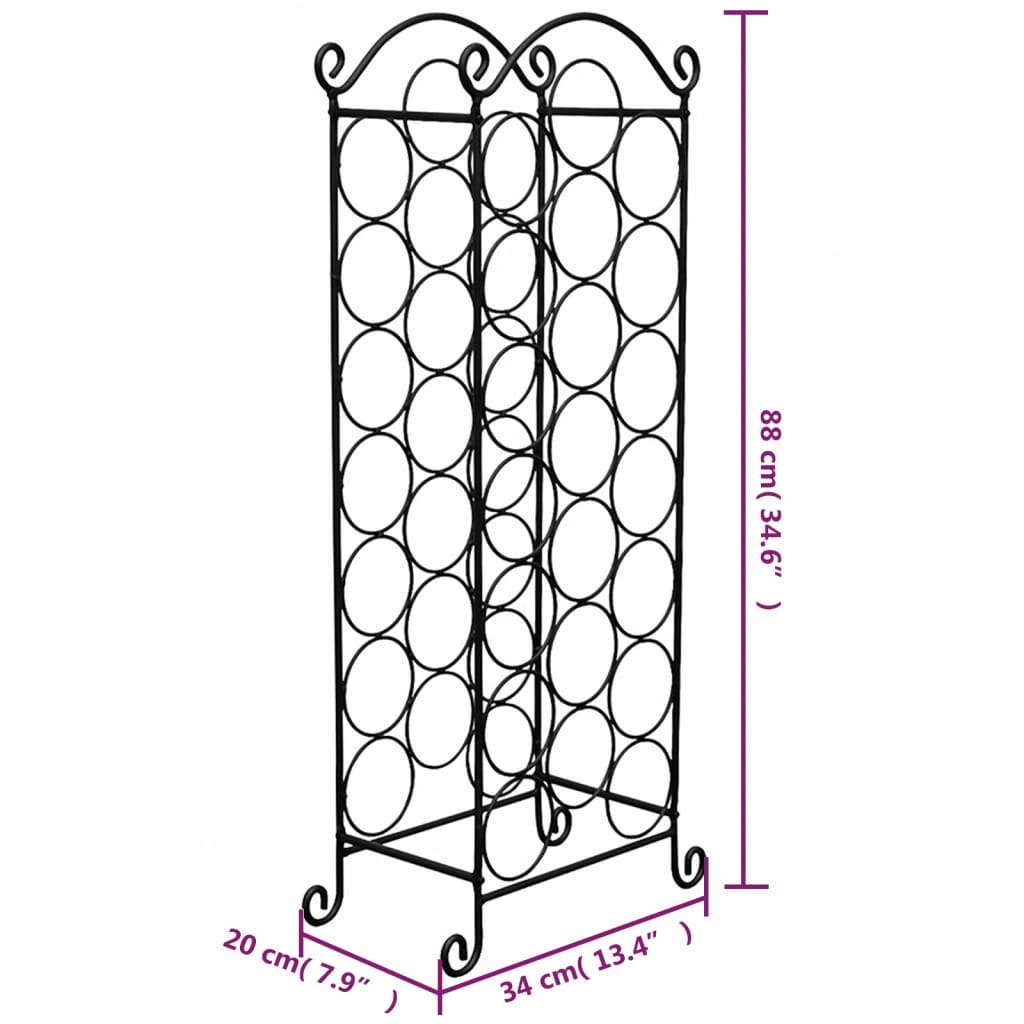 Vinstativ for 21 flasker metall