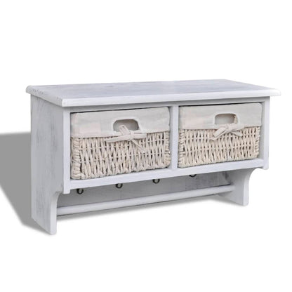 Vegghylle Hvit 60x23,5x33 cm keisertre