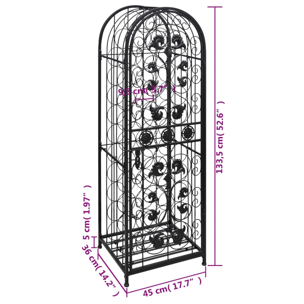 Vinstativ for 45 flasker metall