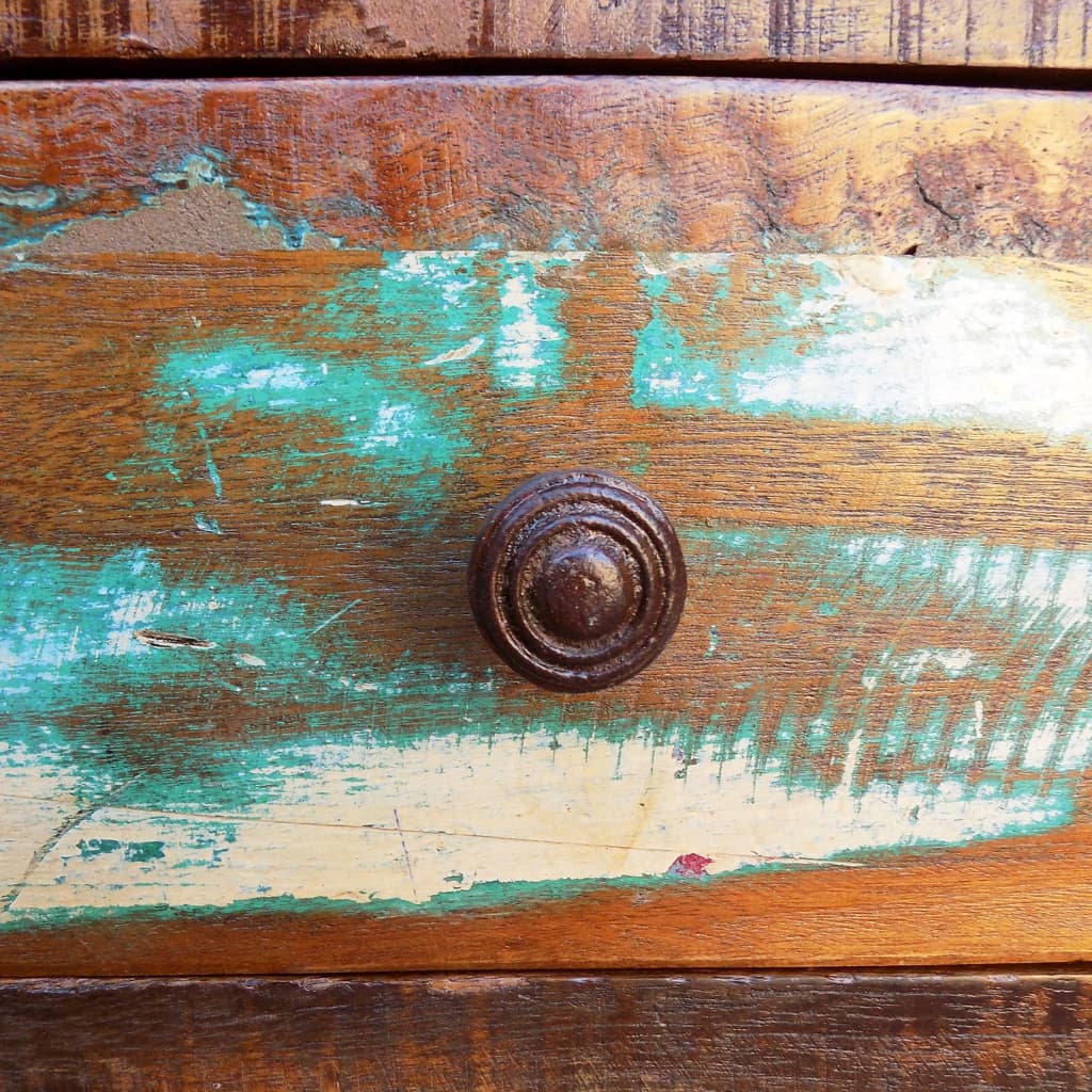 Salongbord Sofabord Tre Gjenvunnet Heltre med buede kanter 1 skuff