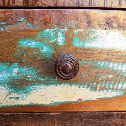 Salongbord Sofabord Tre Gjenvunnet Heltre med buede kanter 1 skuff