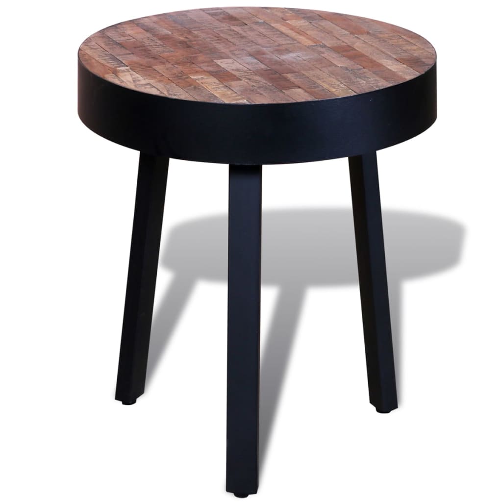 Sidebord rundt gjenvunnet teak