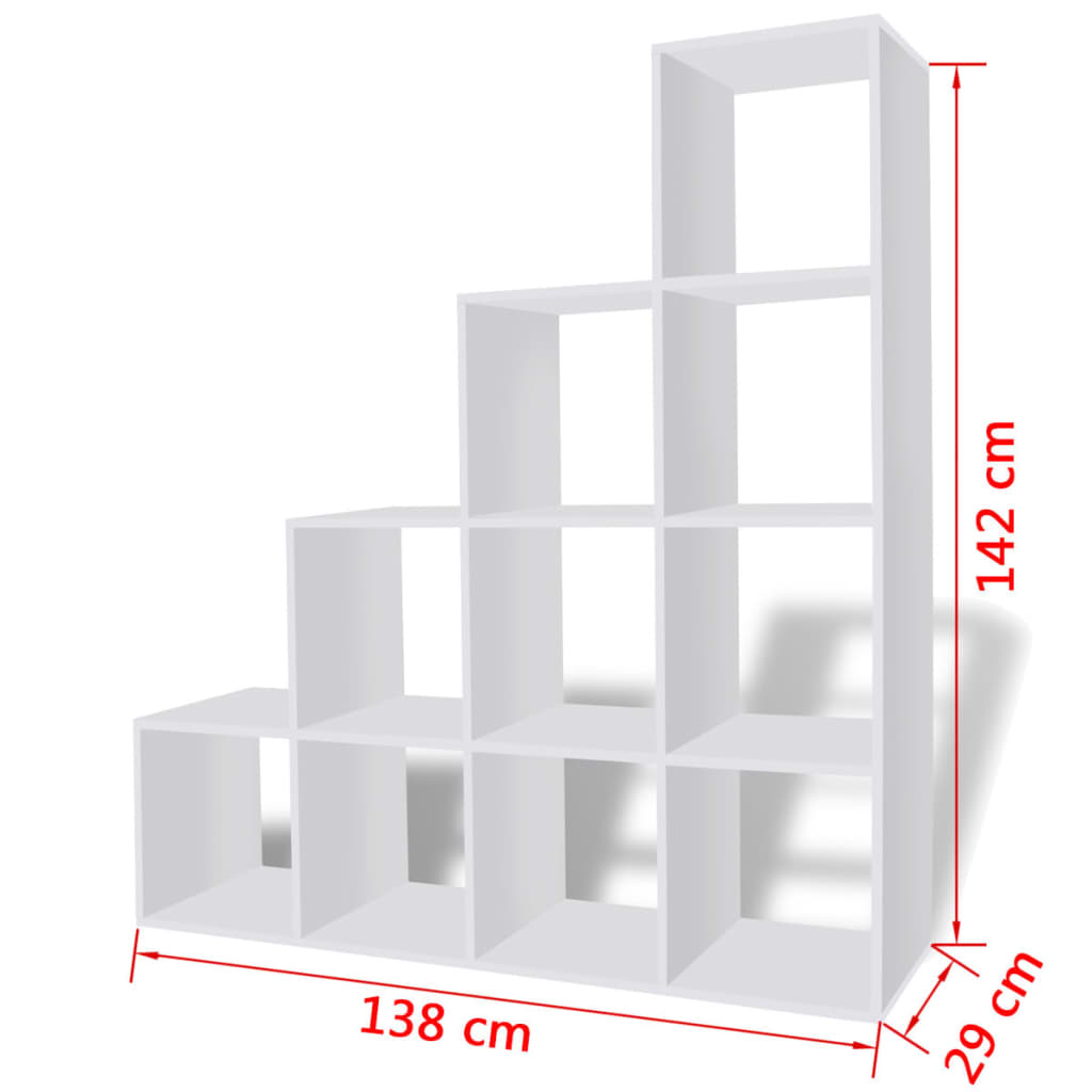 Bokhylle 142 cm hvit