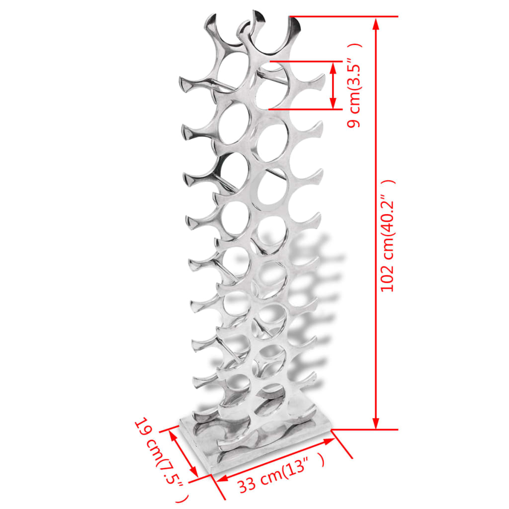 Vinstativ Aluminium sølv 27 flasker