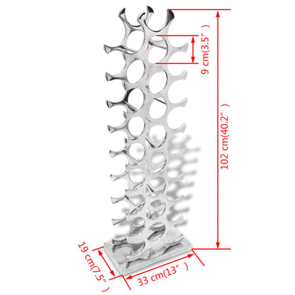 Vinstativ Aluminium sølv 27 flasker