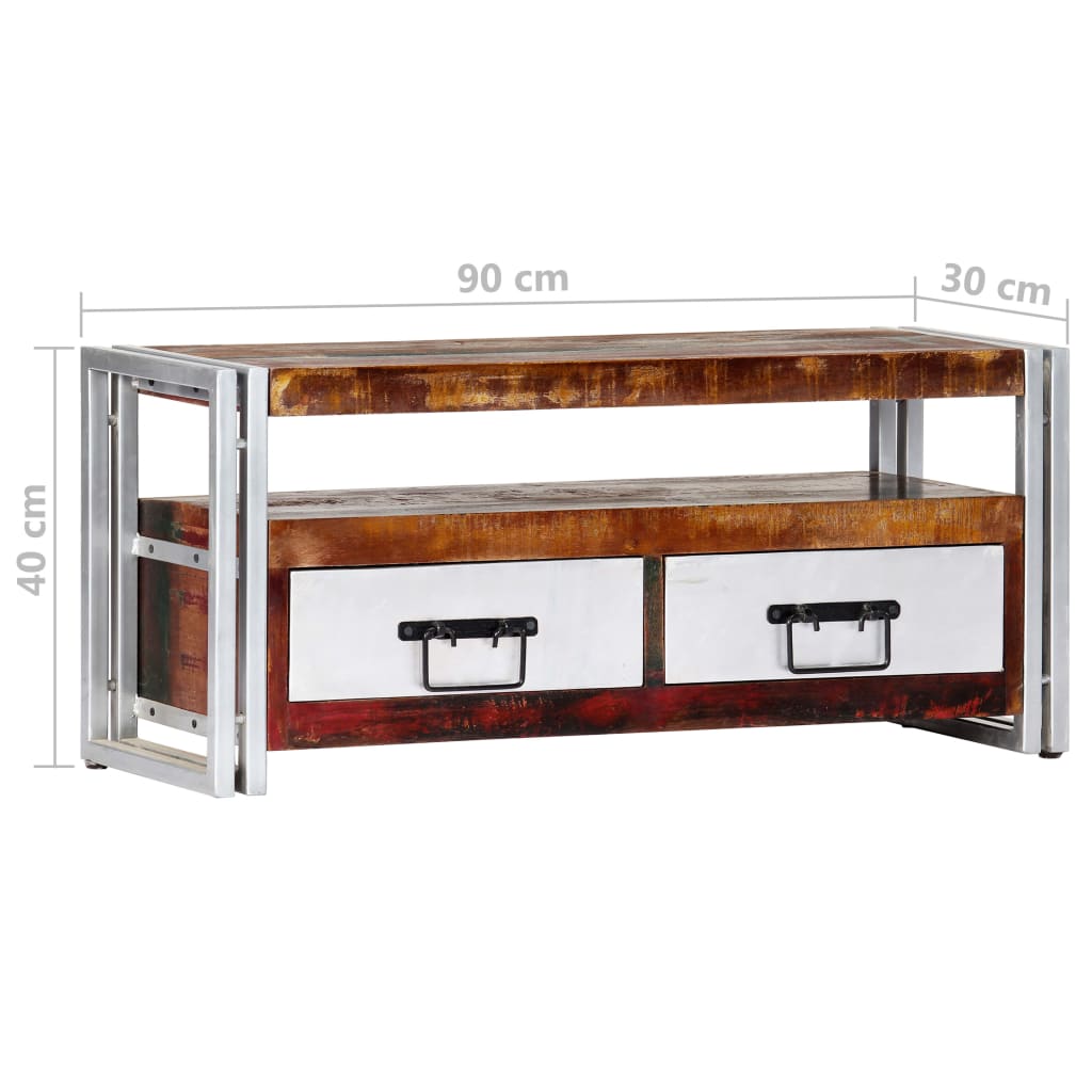 TV-benk 90x30x40 cm gjenvunnet heltre