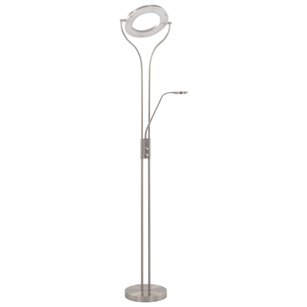 Gulvlampe Stålampe 18 W sølv 180 cm dimbar