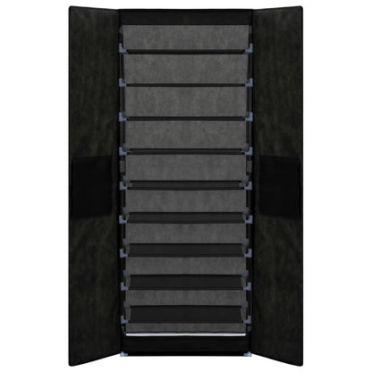 Skoskap Skohylle Skobenk Svart 60x30x166 cm stoff