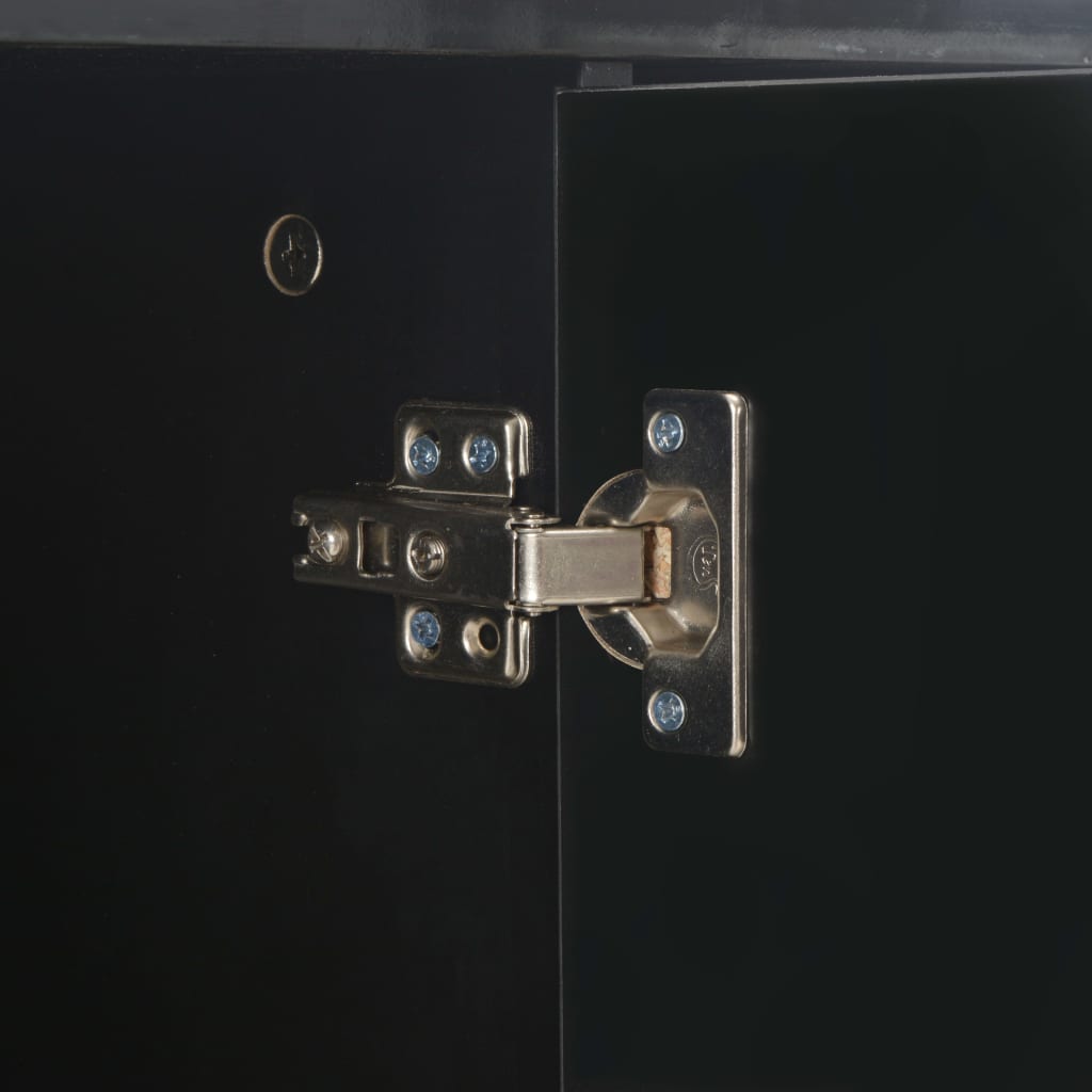 Skjenk Høyglans Svart 71x35x80 cm