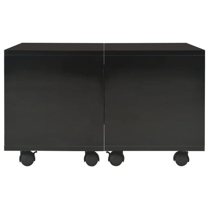 Salongbord Sofabord Høyglans Svart 60x60x35 cm