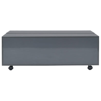 Salongbord Sofabord Høyglans Grå 100x100x35 cm