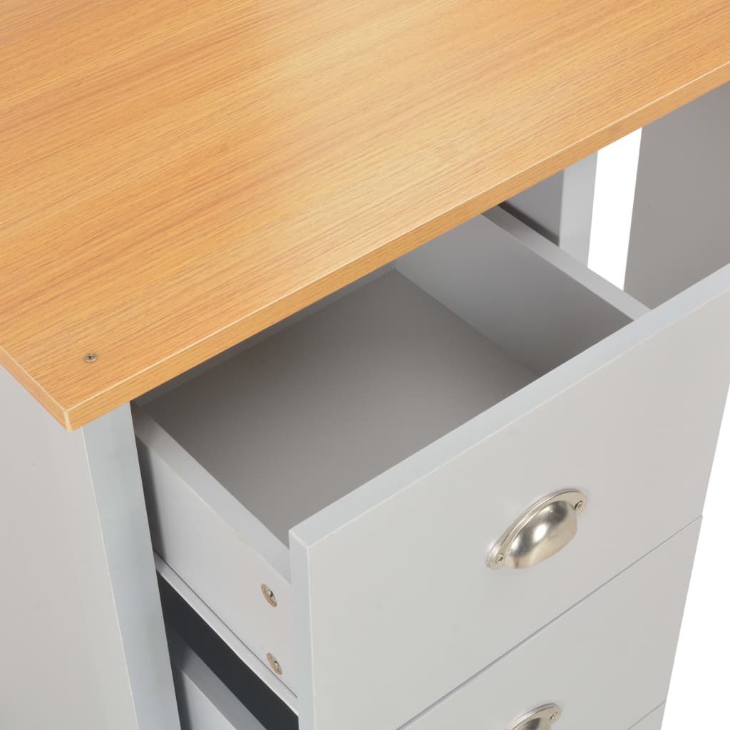 Sminkebord Grå speil og krakk 104x45x131 cm