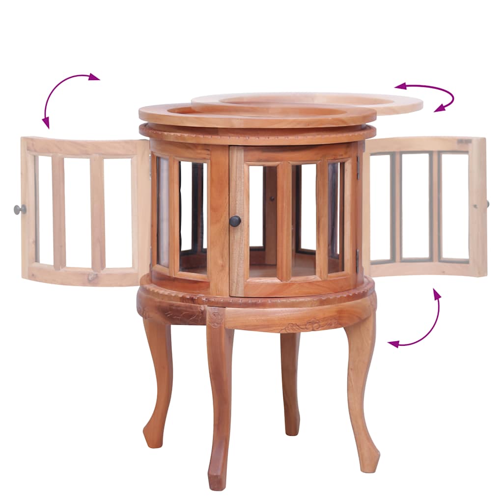 Vitrineskap naturell 50x50x76 cm heltre mahogni