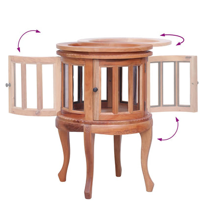 Vitrineskap naturell 50x50x76 cm heltre mahogni