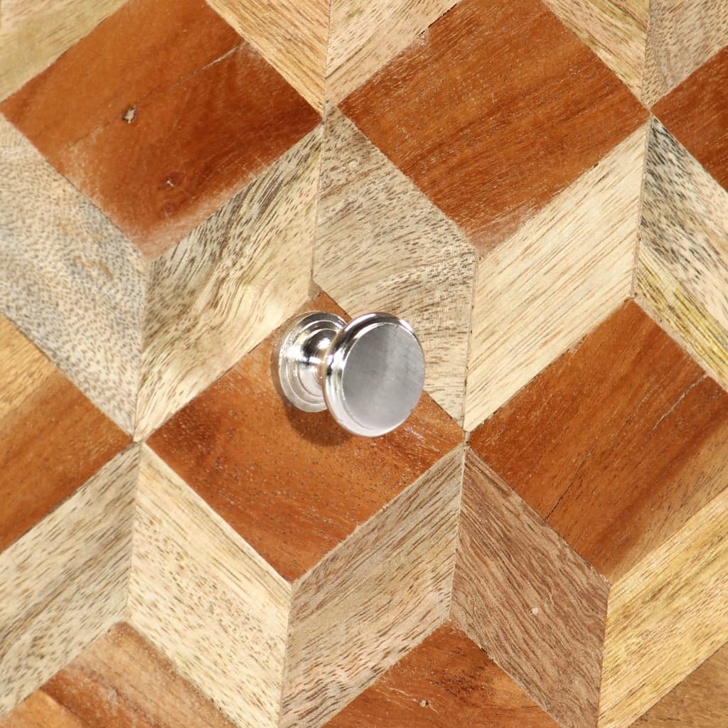 Nattbord Sengbord Tre heltre mangotre Grå 40x30x50 cm