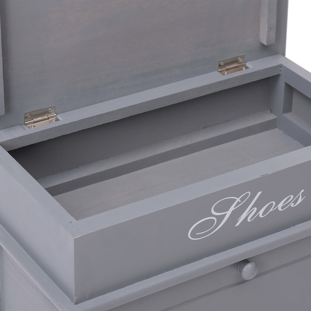 Skoskap Skohylle Skobenk Grå 50x28x58 cm keisertre