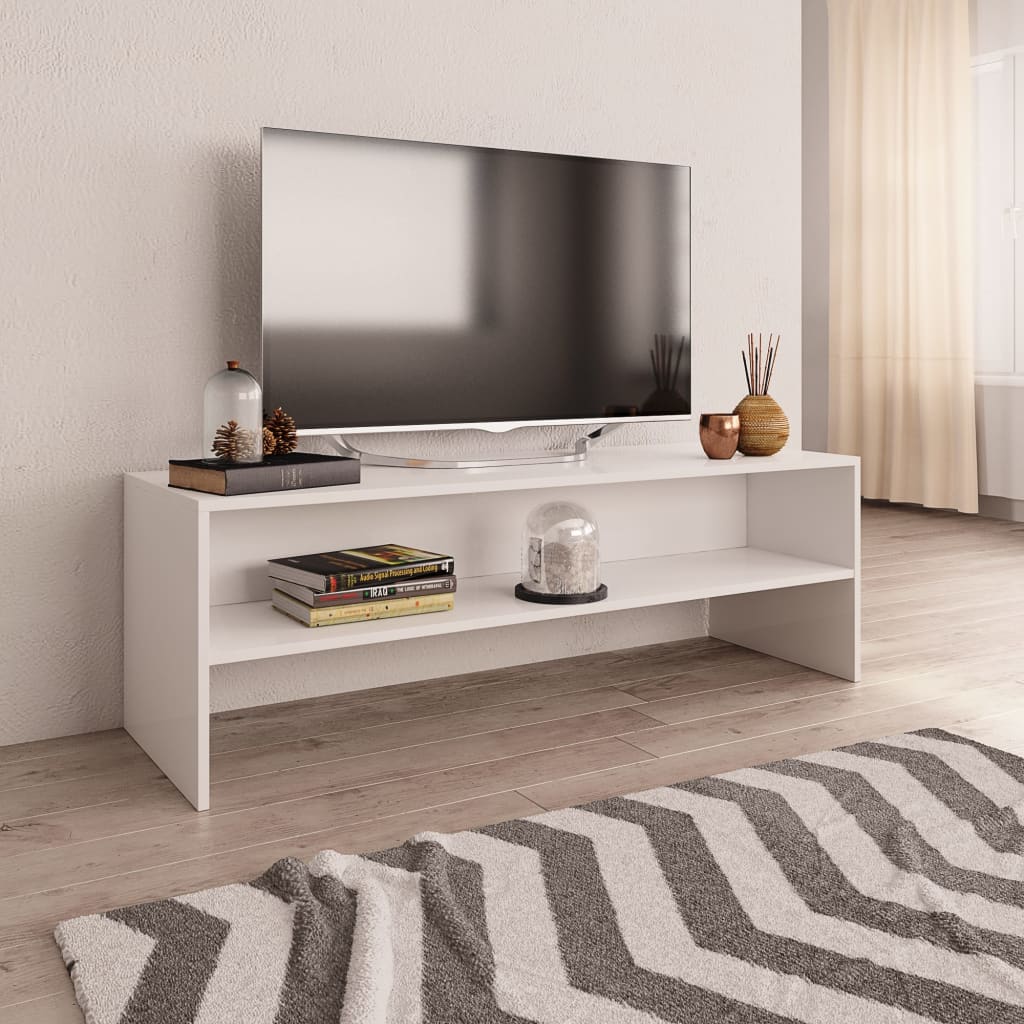 TV-benk hvit 120x40x40 cm konstruert tre