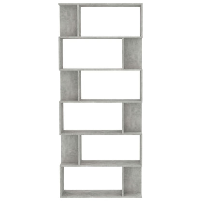 Bokhylle Betonggrå Romdeler 80x24x192 cm