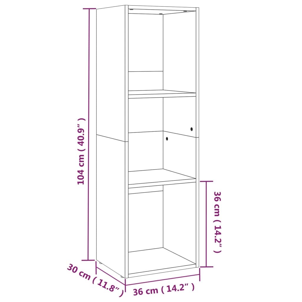 TV-benk sonoma eik 36x30x114 cm konstruert tre