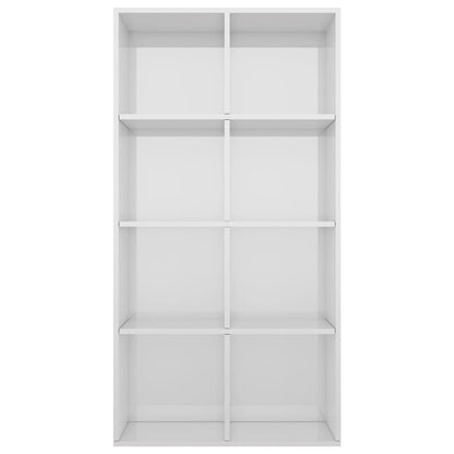 Bokhylle Høyglans Hvit 66x30x130 cm