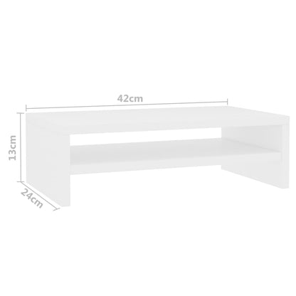 TV-Skjermstativ hvit 42x24x13 cm konstruert tre