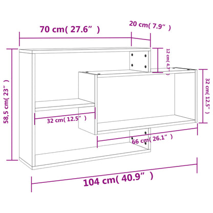 Vegghylle betonggrå 104x20x58,5 cm konstruert tre