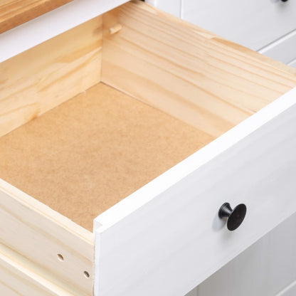 Skjenk Hvit 135x40x80 cm heltre furu Panama Range