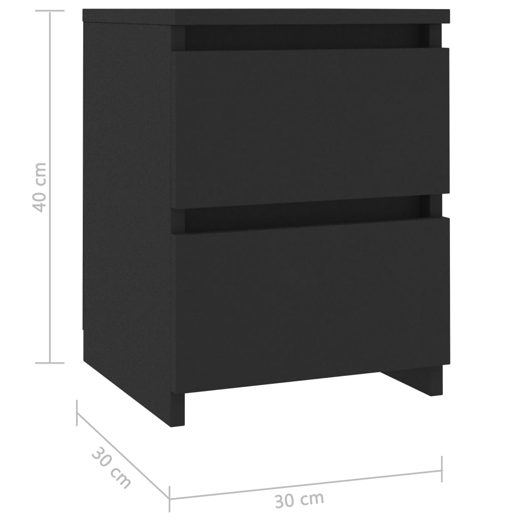 Nattbord Sengbord svart 30x30x40 cm konstruert tre